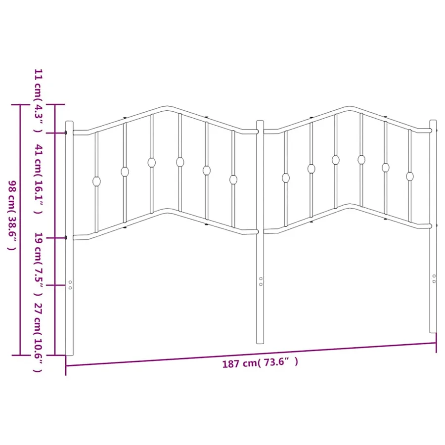 Tête de lit de remplacement métal blanc 180 cm - 7