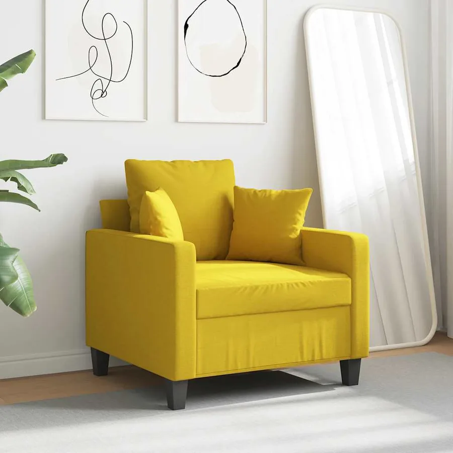 Fauteuil Jaune clair 60 cm Tissu - 3