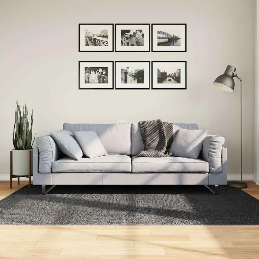 Tapis IZA poils courts style scandinave anthracite 140x200 cm