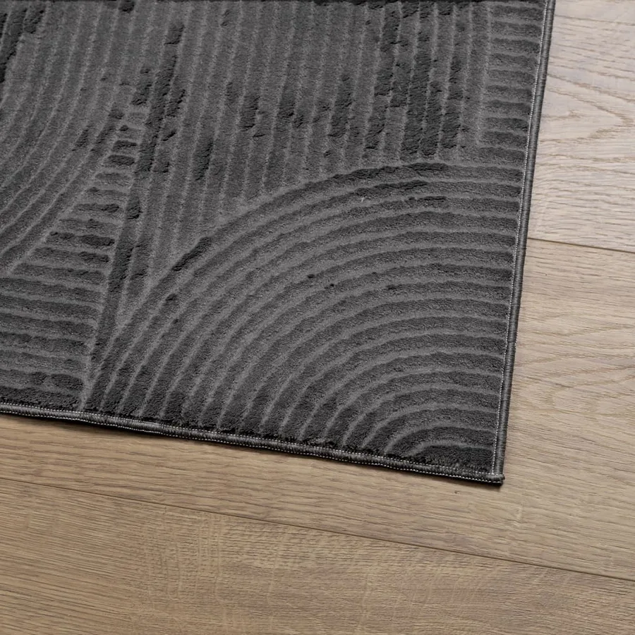 Tapis IZA poils courts style scandinave anthracite 140x200 cm - 4