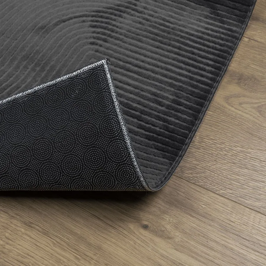 Tapis IZA poils courts style scandinave anthracite 140x200 cm - 5