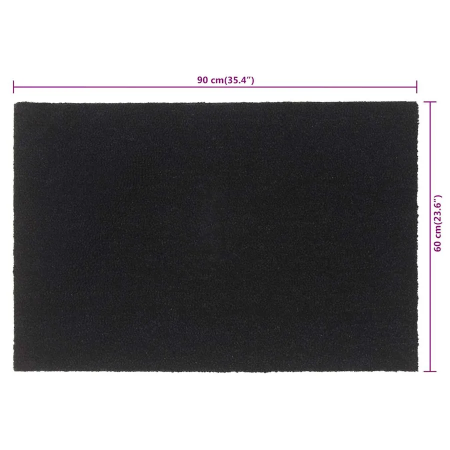 Tapis de porte noir 60x90 cm fibre de coco touffeté - 6
