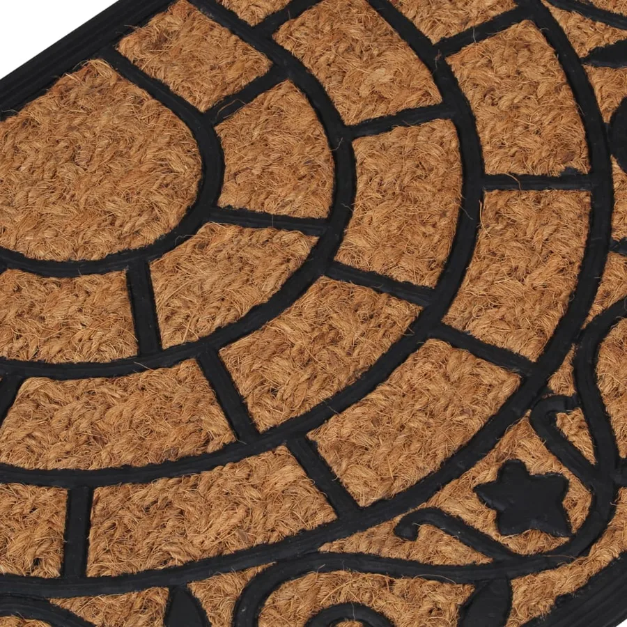 Tapis de porte demi-rond 45x75 cm caoutchouc et fibre de coco - 5