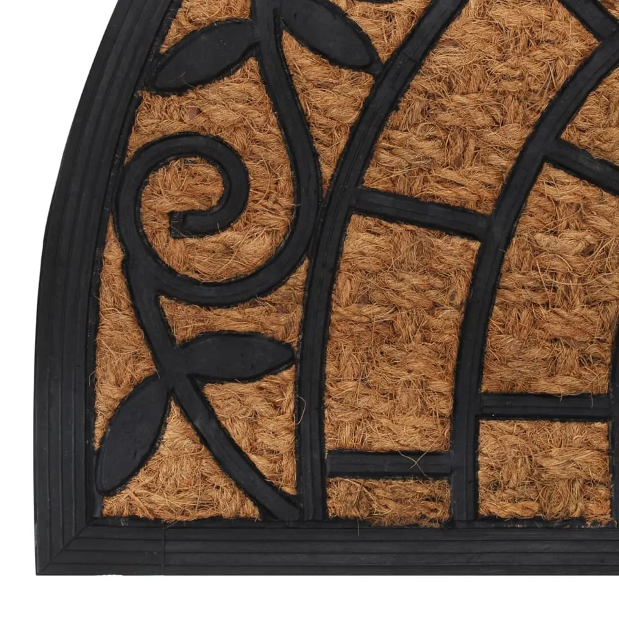 Tapis de porte demi-rond 45x75 cm caoutchouc et fibre de coco - 6