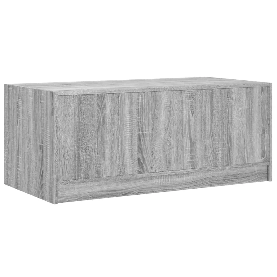 Table basse avec portes en verre sonoma gris 102x50x42 cm - 8