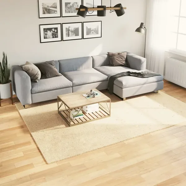 Tapis HUARTE à poils courts doux et lavable crème 200x280 cm