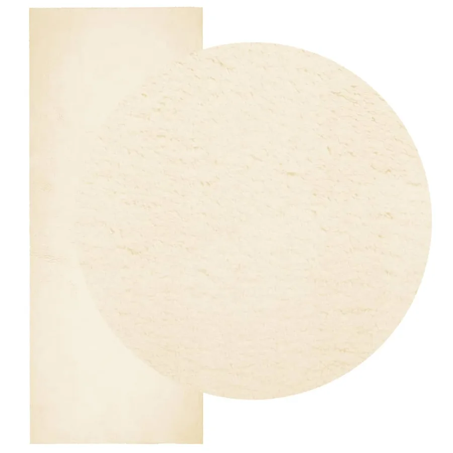 Tapis HUARTE à poils courts doux et lavable crème 80x200 cm - 3