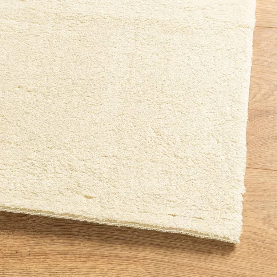 Tapis HUARTE à poils courts doux et lavable crème 80x200 cm - 4