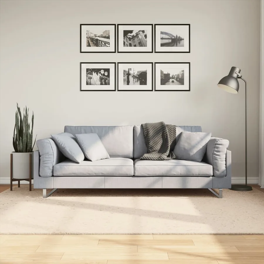 Tapis HUARTE à poils courts doux et lavable beige 160x230 cm