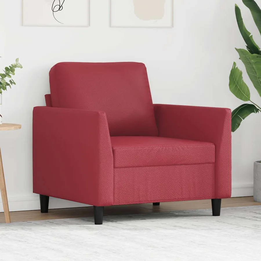 Fauteuil Rouge bordeaux 60 cm Similicuir