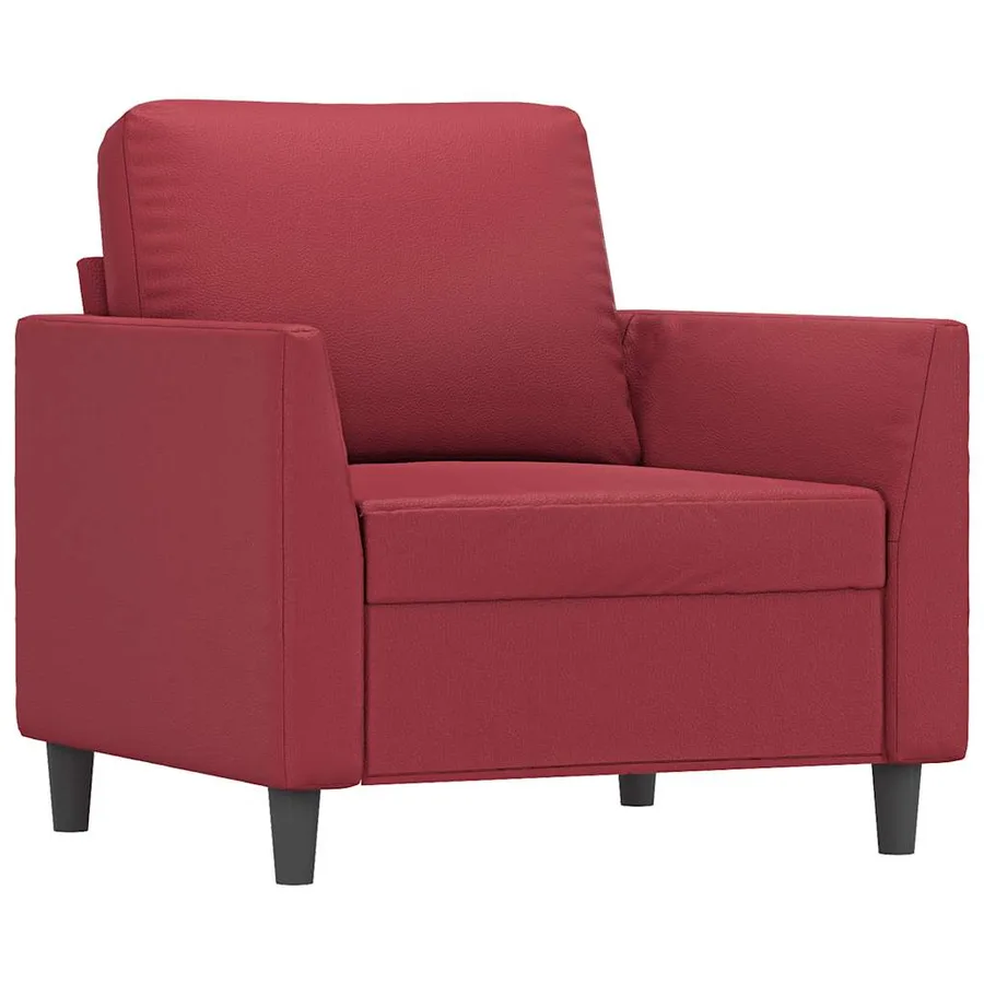 Fauteuil Rouge bordeaux 60 cm Similicuir - 2