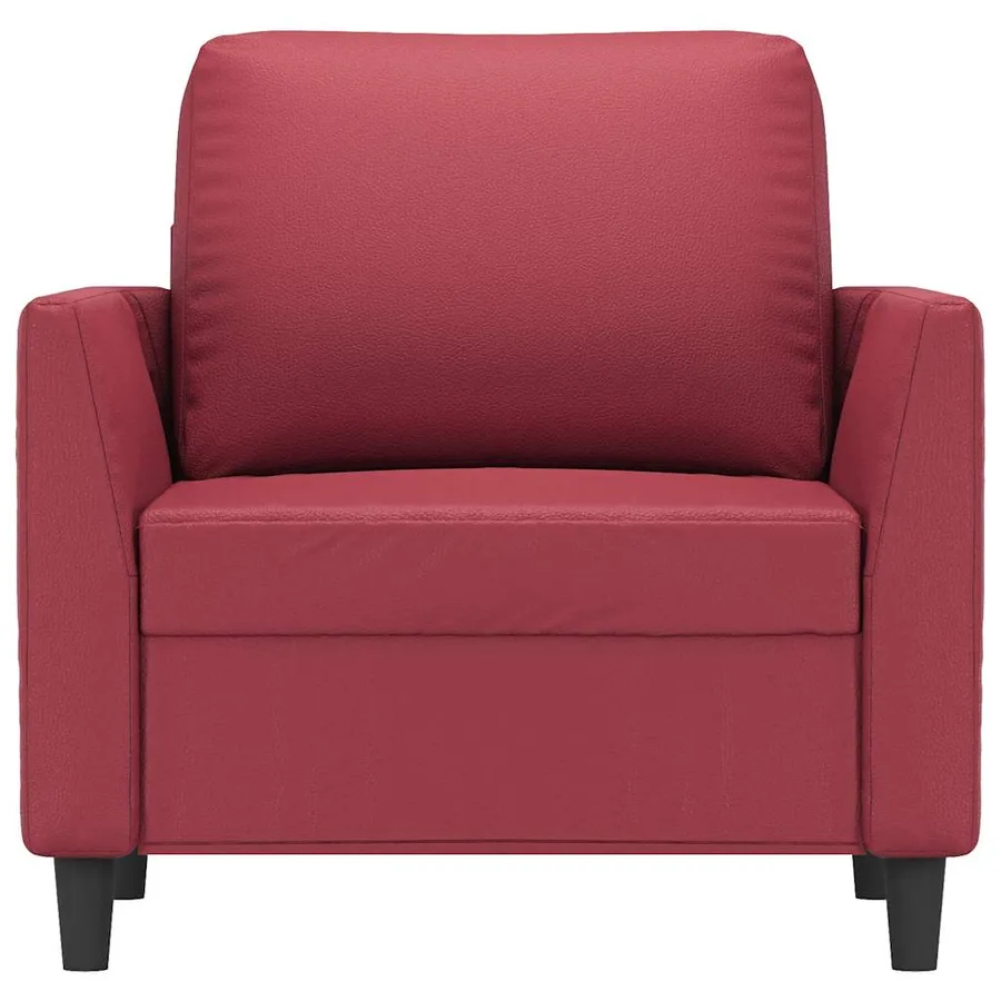Fauteuil Rouge bordeaux 60 cm Similicuir - 4