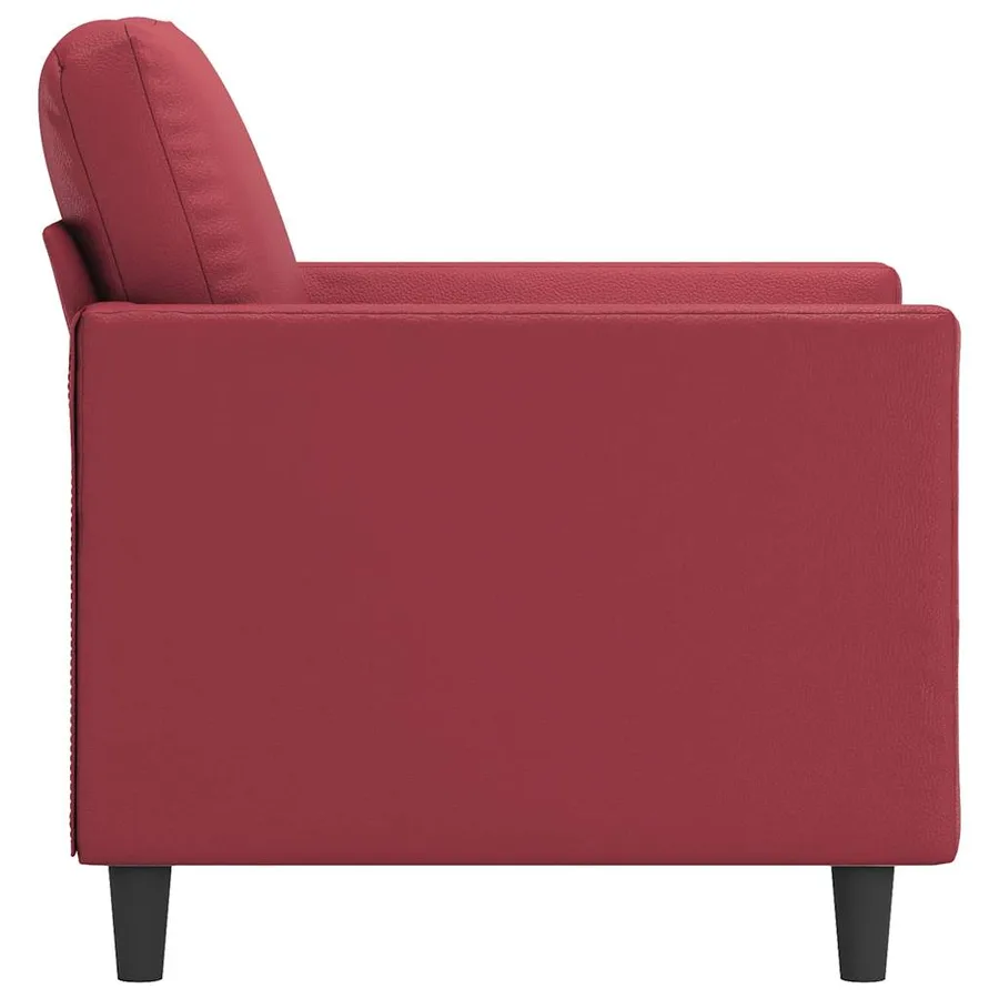 Fauteuil Rouge bordeaux 60 cm Similicuir - 5
