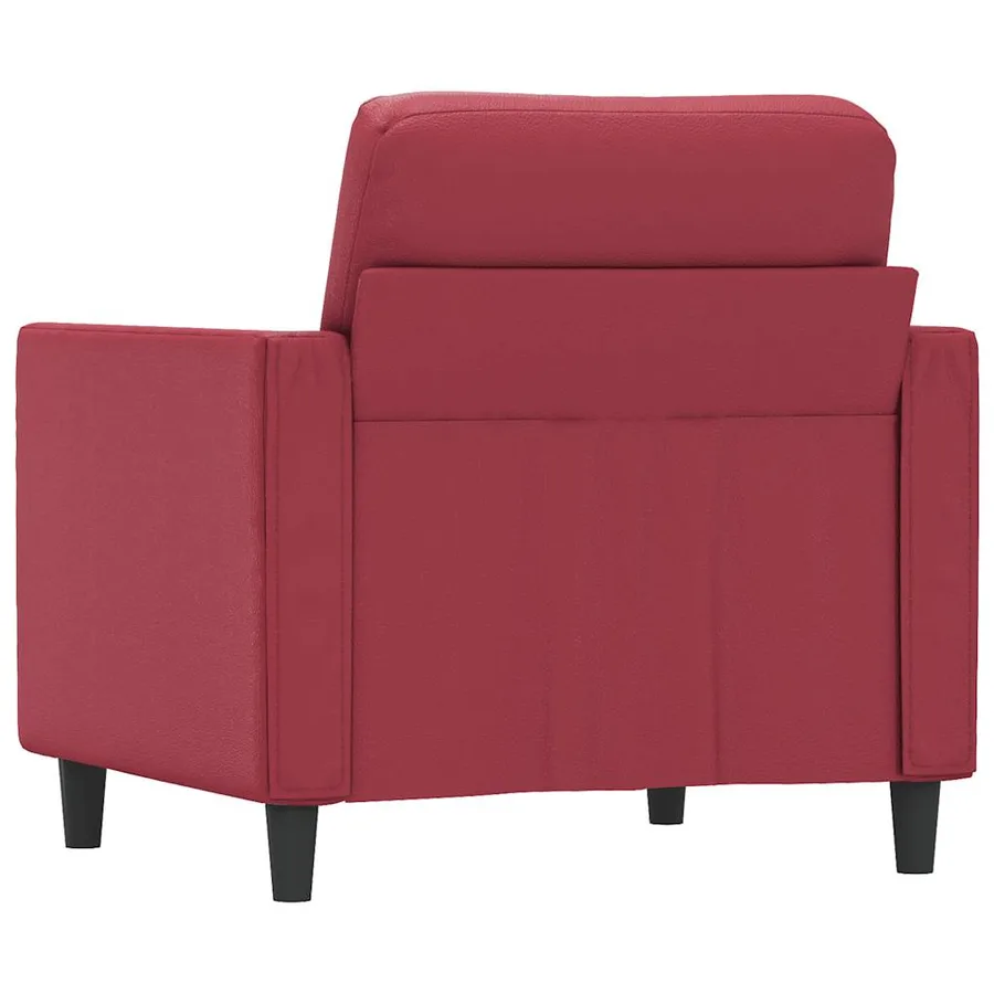Fauteuil Rouge bordeaux 60 cm Similicuir - 6