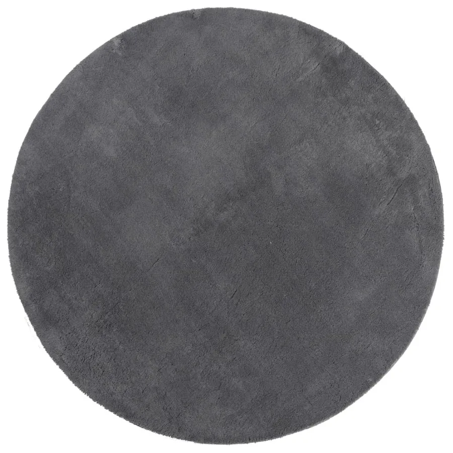 Tapis HUARTE à poils courts doux et lavable anthracite Ø 80 cm - 2