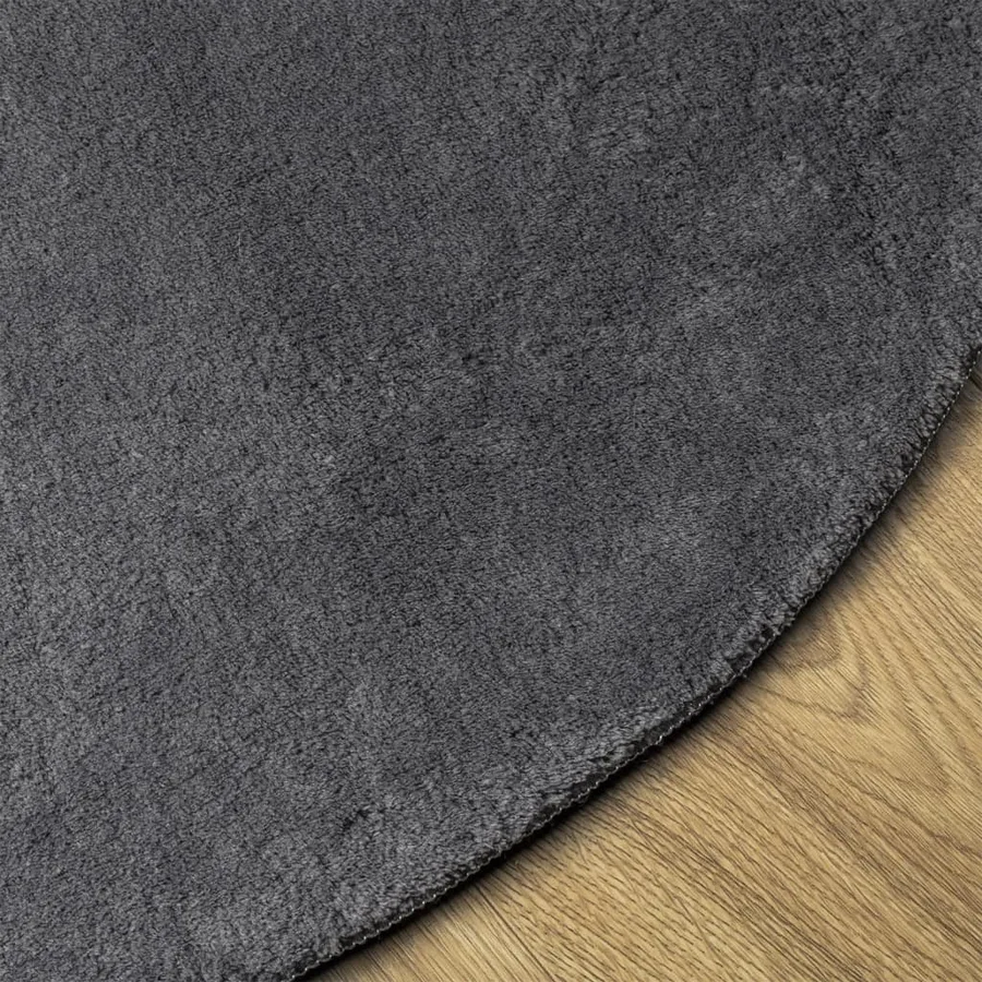 Tapis HUARTE à poils courts doux et lavable anthracite Ø 80 cm - 4