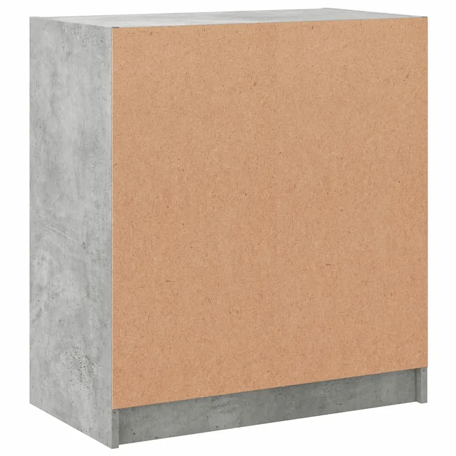 Armoire latérale avec portes en verre gris béton 68x37x75,5 cm - 8