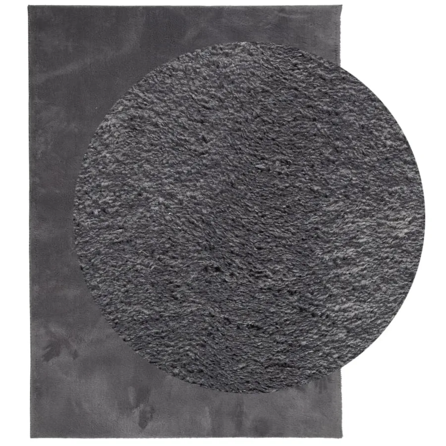 Tapis HUARTE à poils courts doux lavable anthracite 140x200 cm - 3