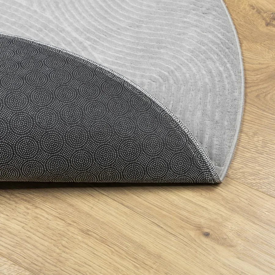 Tapis IZA poils courts style scandinave gris Ø 80 cm - 5