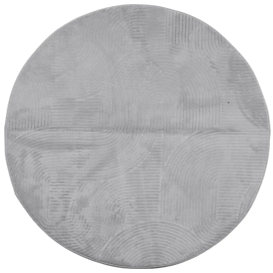 Tapis IZA poils courts style scandinave gris Ø 160 cm - 2