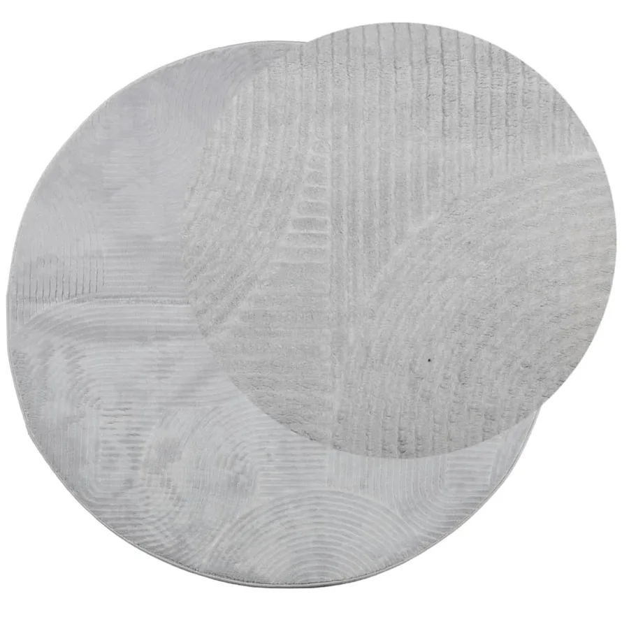 Tapis IZA poils courts style scandinave gris Ø 160 cm - 3