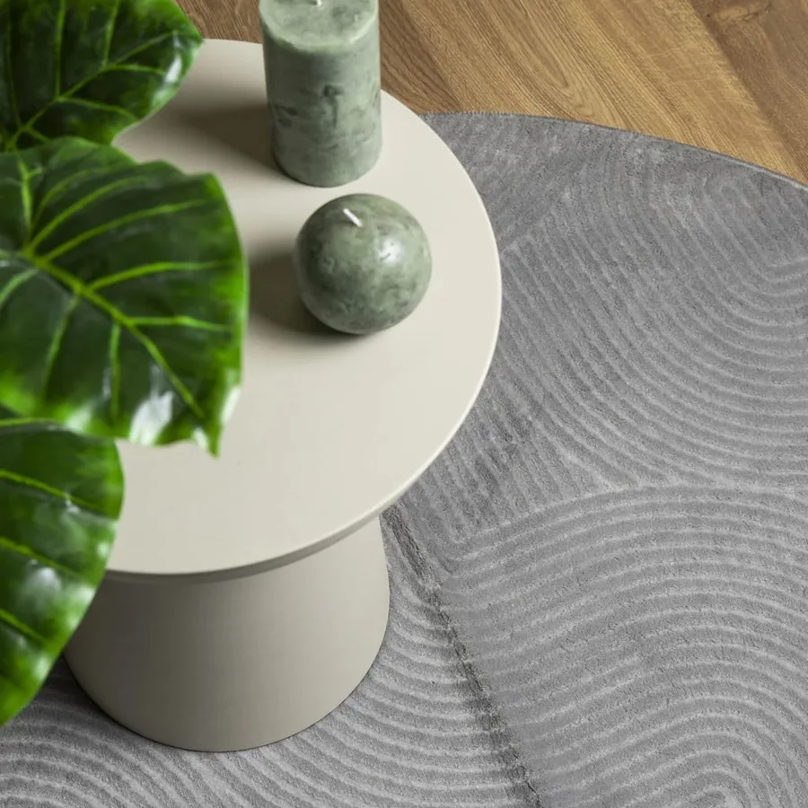 Tapis IZA poils courts style scandinave gris Ø 160 cm - 7