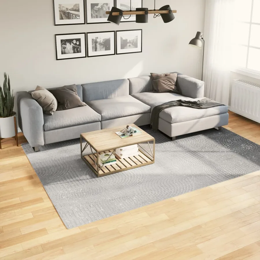 Tapis IZA poils courts style scandinave gris 200x280 cm