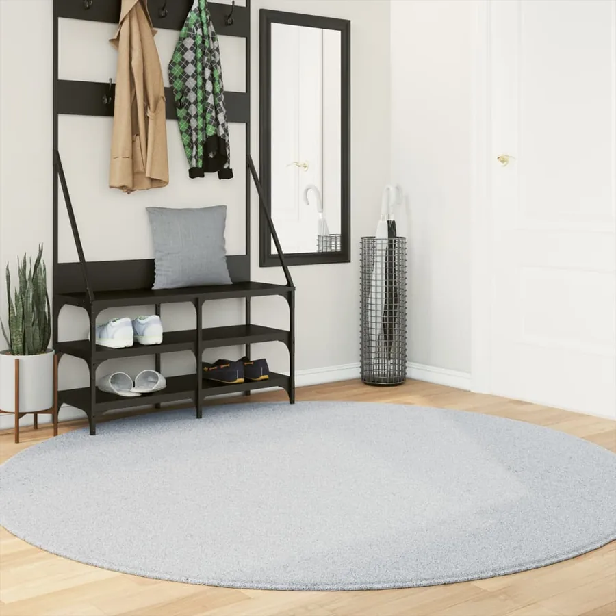 Tapis HUARTE à poils courts doux et lavable gris Ø 200 cm