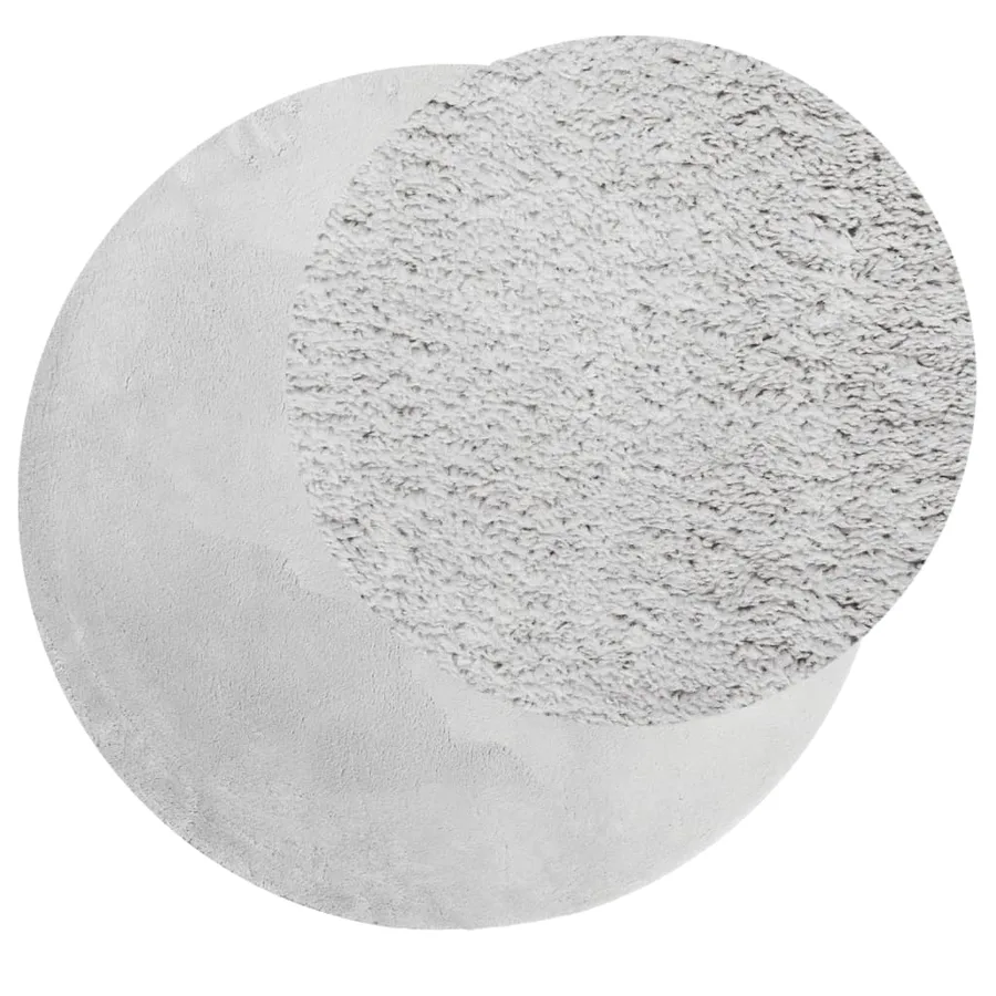 Tapis HUARTE à poils courts doux et lavable gris Ø 200 cm - 3