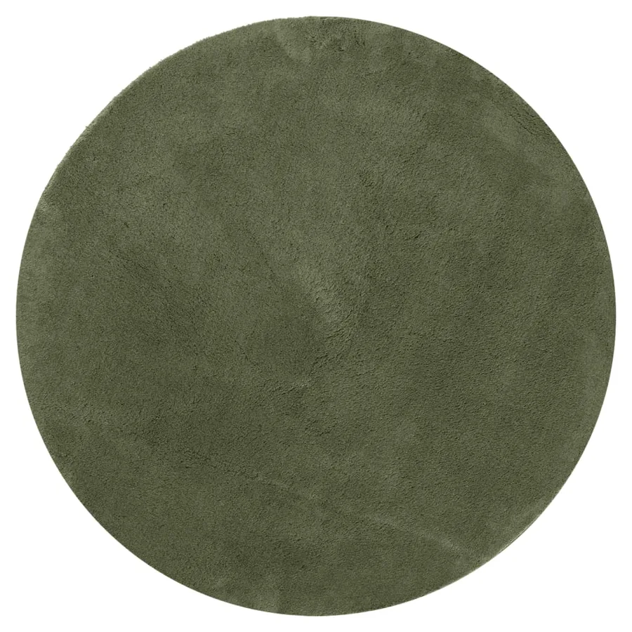 Tapis HUARTE à poils courts doux et lavable vert forêt Ø 100 cm - 2