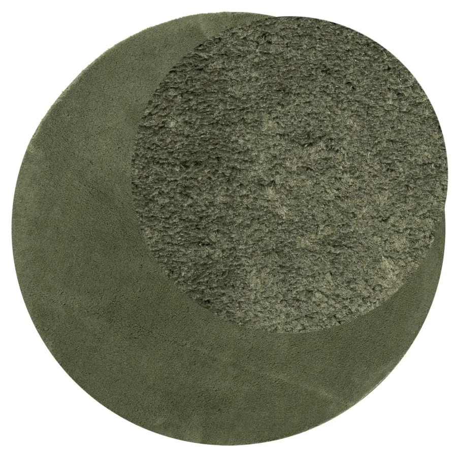 Tapis HUARTE à poils courts doux et lavable vert forêt Ø 100 cm - 3