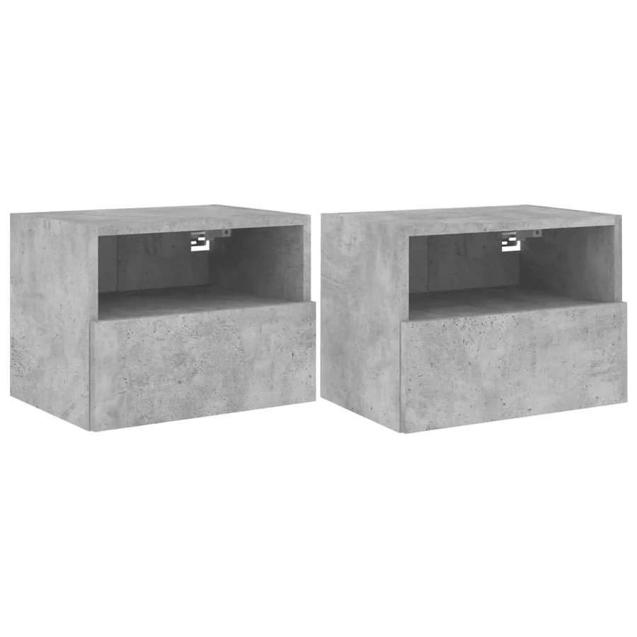 Meubles TV muraux 2 pcs gris béton 40x30x30cm bois d'ingénierie - 2