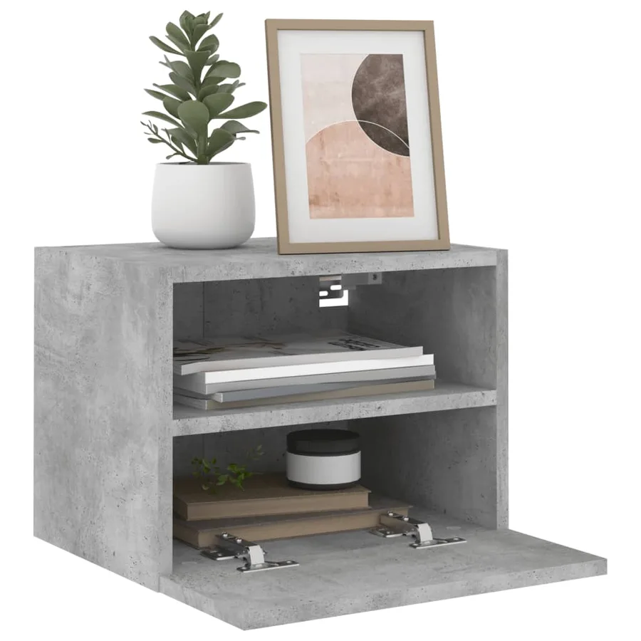 Meubles TV muraux 2 pcs gris béton 40x30x30cm bois d'ingénierie - 5