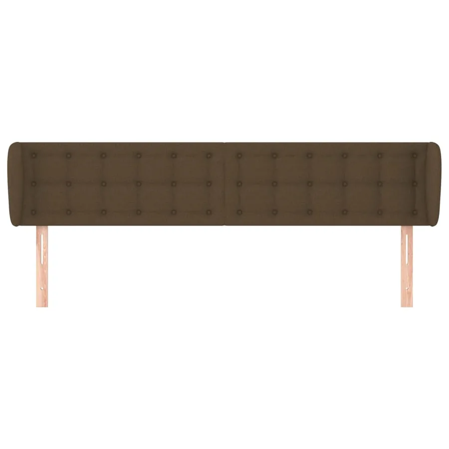 Tête de lit avec oreilles Marron foncé 163x23x78/88 cm Tissu - 3