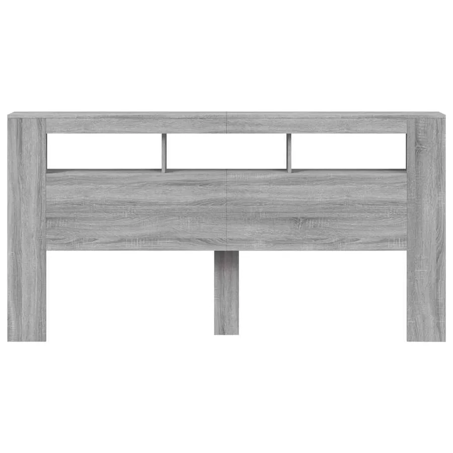 Tête de lit à LED sonoma gris 200x18,5x103,5 cm bois ingénierie - 6