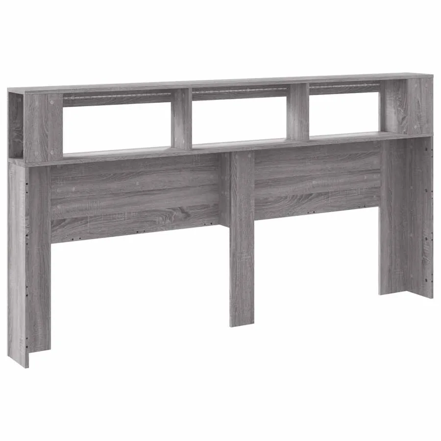 Tête de lit à LED sonoma gris 200x18,5x103,5 cm bois ingénierie - 7