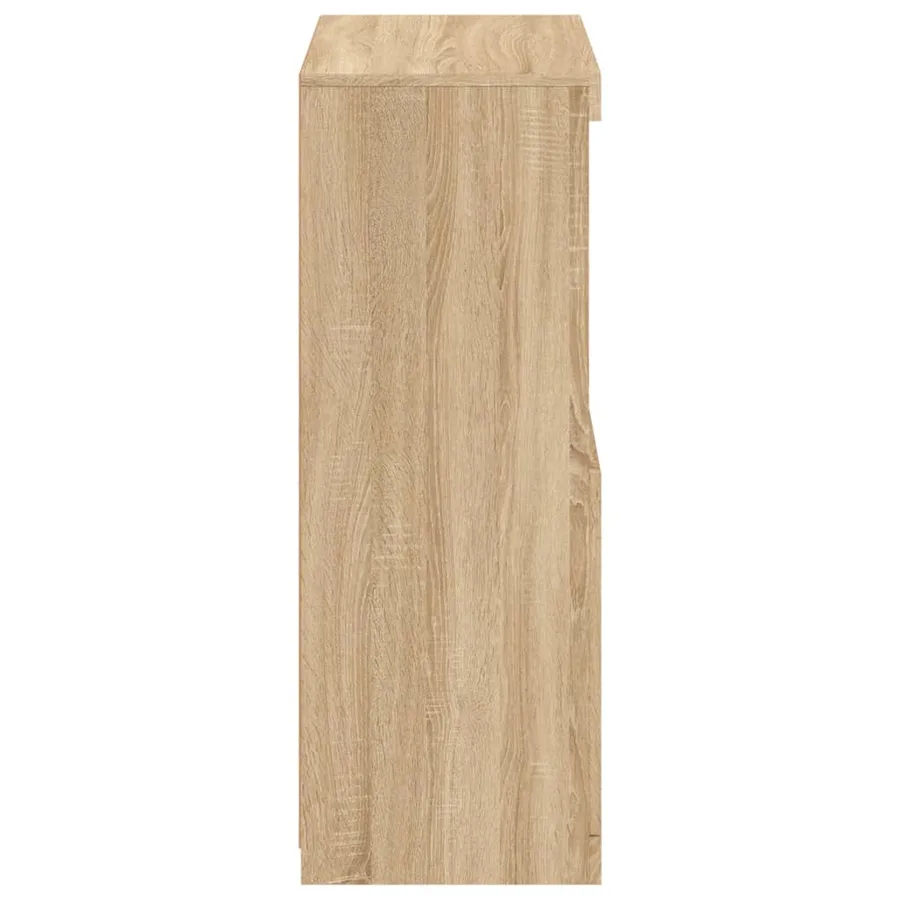 Armoire latérale avec lumières LED chêne sonoma - 8