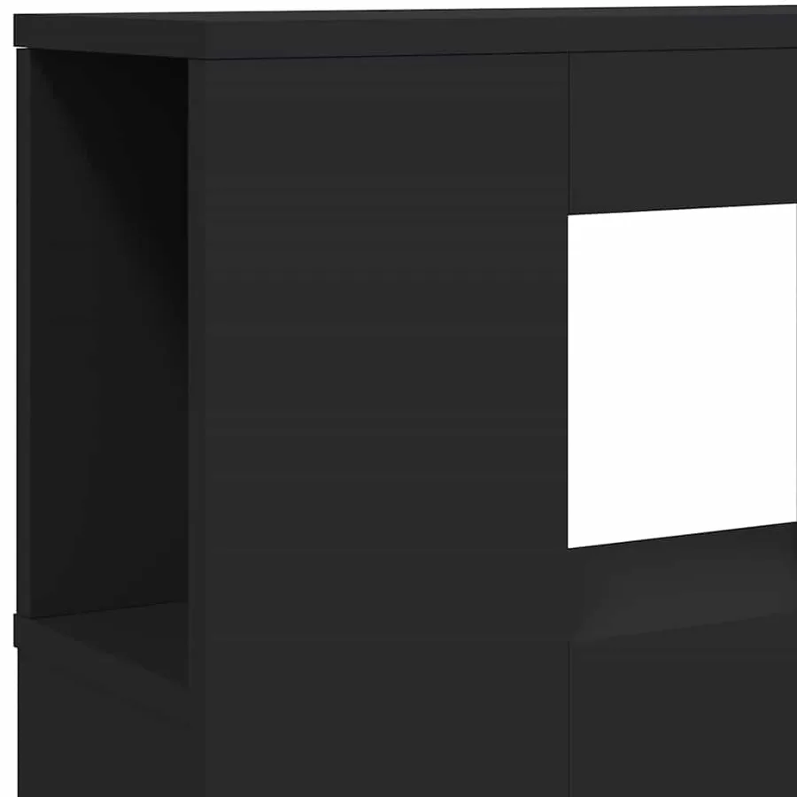 Tête de lit à LED noir 200x18,5x103,5 cm bois d'ingénierie - 9