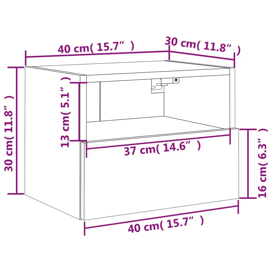 Meubles TV muraux 2pcs sonoma gris 40x30x30cm bois d'ingénierie - 14