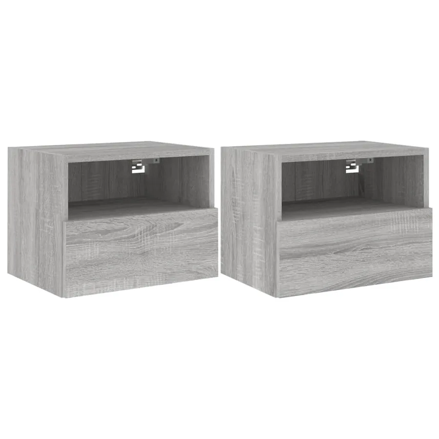 Meubles TV muraux 2pcs sonoma gris 40x30x30cm bois d'ingénierie - 2