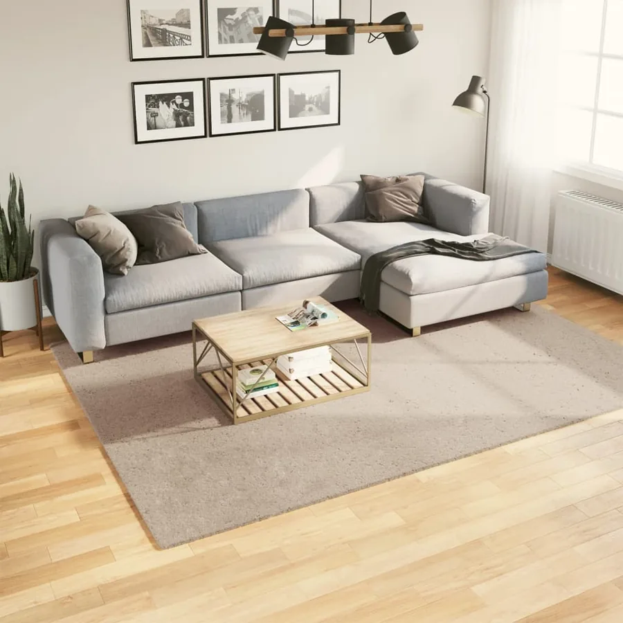 Tapis HUARTE à poils courts doux et lavable sable 200x280 cm