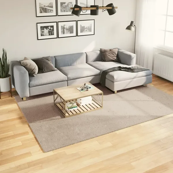 Tapis HUARTE à poils courts doux et lavable sable 200x280 cm