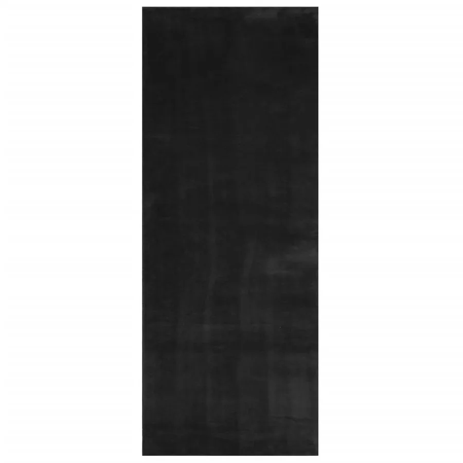 Tapis HUARTE à poils courts doux et lavable noir 80x200 cm - 2