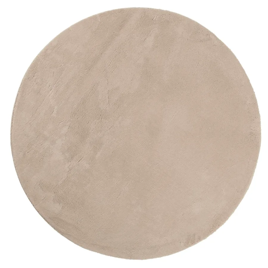 Tapis HUARTE à poils courts doux et lavable sable Ø 200 cm - 2