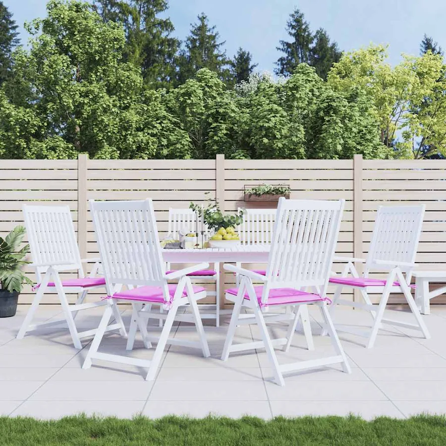Coussins de chaise de jardin lot de 6 rose 50x50x4 cm tissu