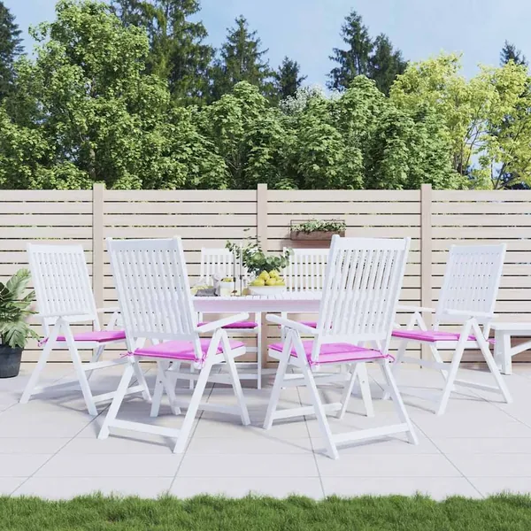 Coussins de chaise de jardin lot de 6 rose 50x50x4 cm tissu