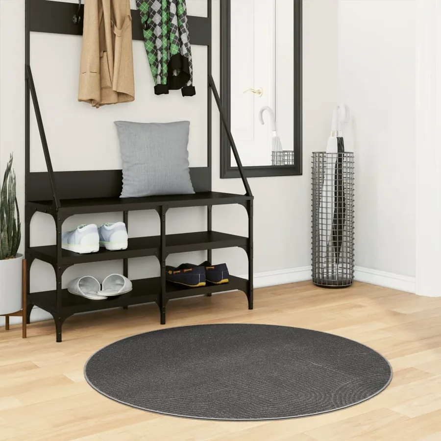 Tapis IZA poils courts style scandinave anthracite Ø 100 cm