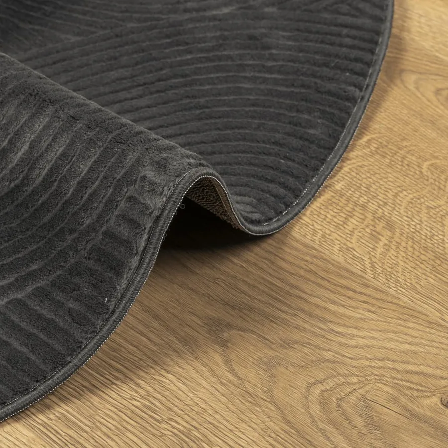 Tapis IZA poils courts style scandinave anthracite Ø 100 cm - 6