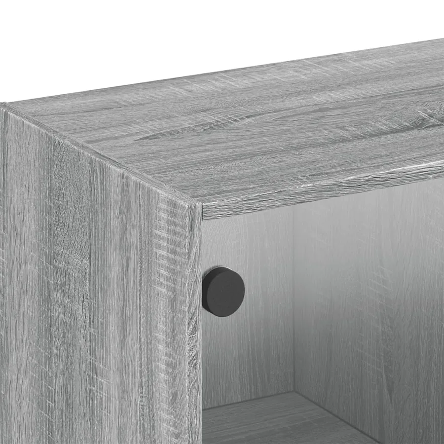 Armoire murale avec portes en verre sonoma gris 102x37x35 cm - 9