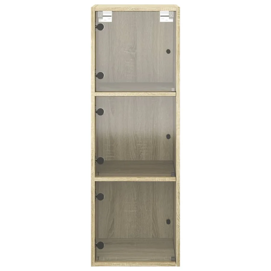 Armoire murale avec portes en verre chêne sonoma 35x37x100 cm - 6